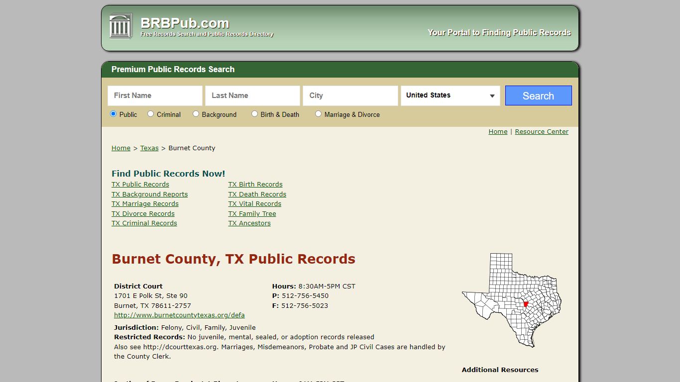 Burnet County Public Records | Search Texas Government ...